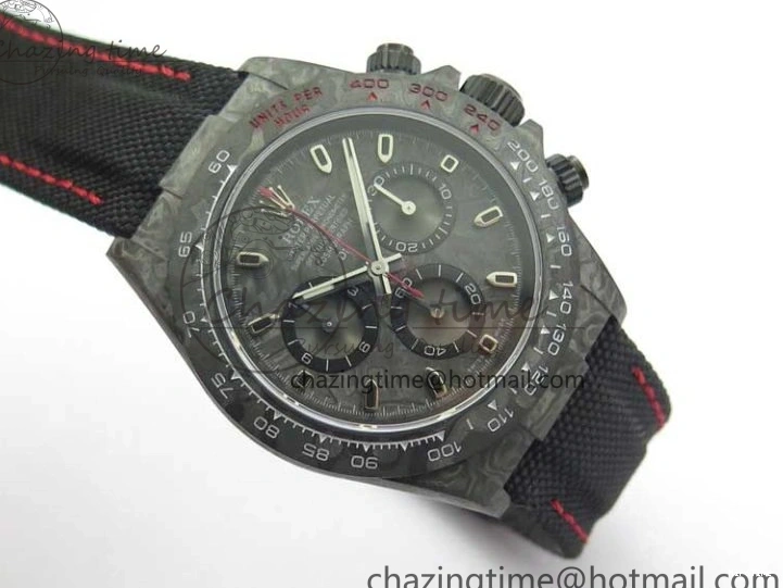 MiroTime 0414 Stretchable Daytona DIW All Black Carbon Noob 1:1 Best Edition Black Dial on Black Nylon Strap SA 2582